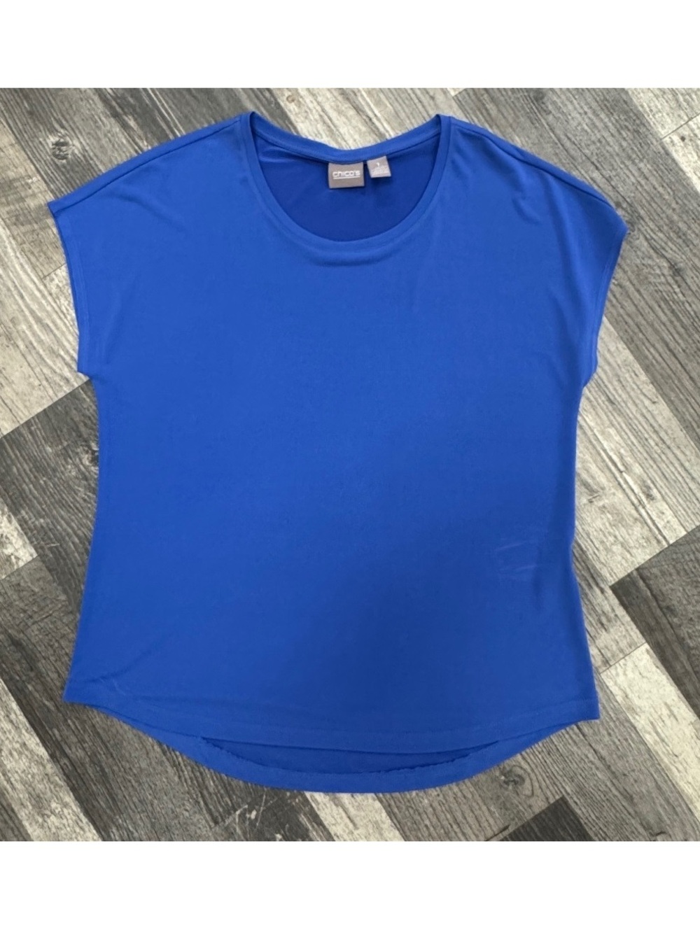 Chico's Blue Short Sleeve T-Shirt Size 1